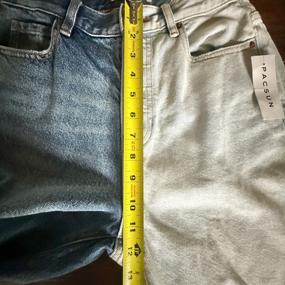 PacSun Two-Tone High Rise Straight Leg Jeans Size 25 NWT - Picture 6 of 9